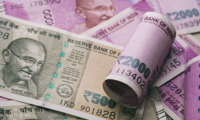 close up shot indian rupee banknotes
