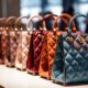 elegant handbags featured closeup boutique setting