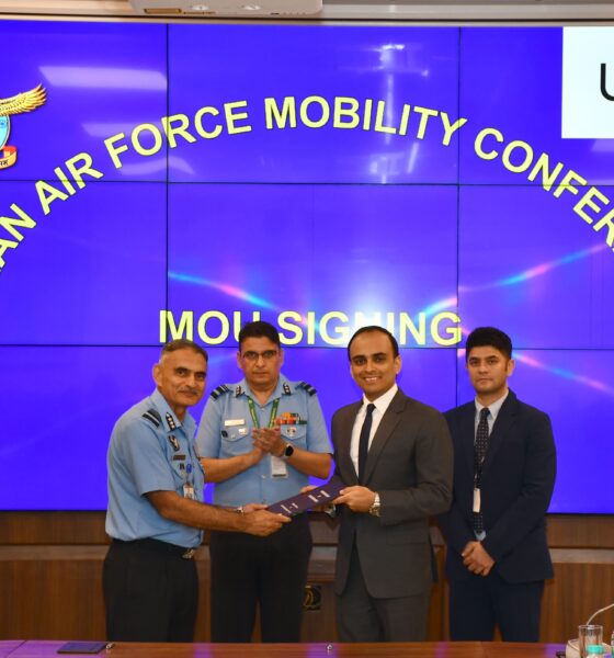 Air Officer In Charge Administration Air Marshal RK Anand VSM and Abhinav Mittoo Sr. Country General Manager Uber for Business Uber India South Asia