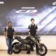 Mr. Yogesh Mathur Director Sales Marketing HMSI and Mr. Takeshi Kobayashi Director Sales Marketing HMSI with the new Honda CB300F Flex Fuel