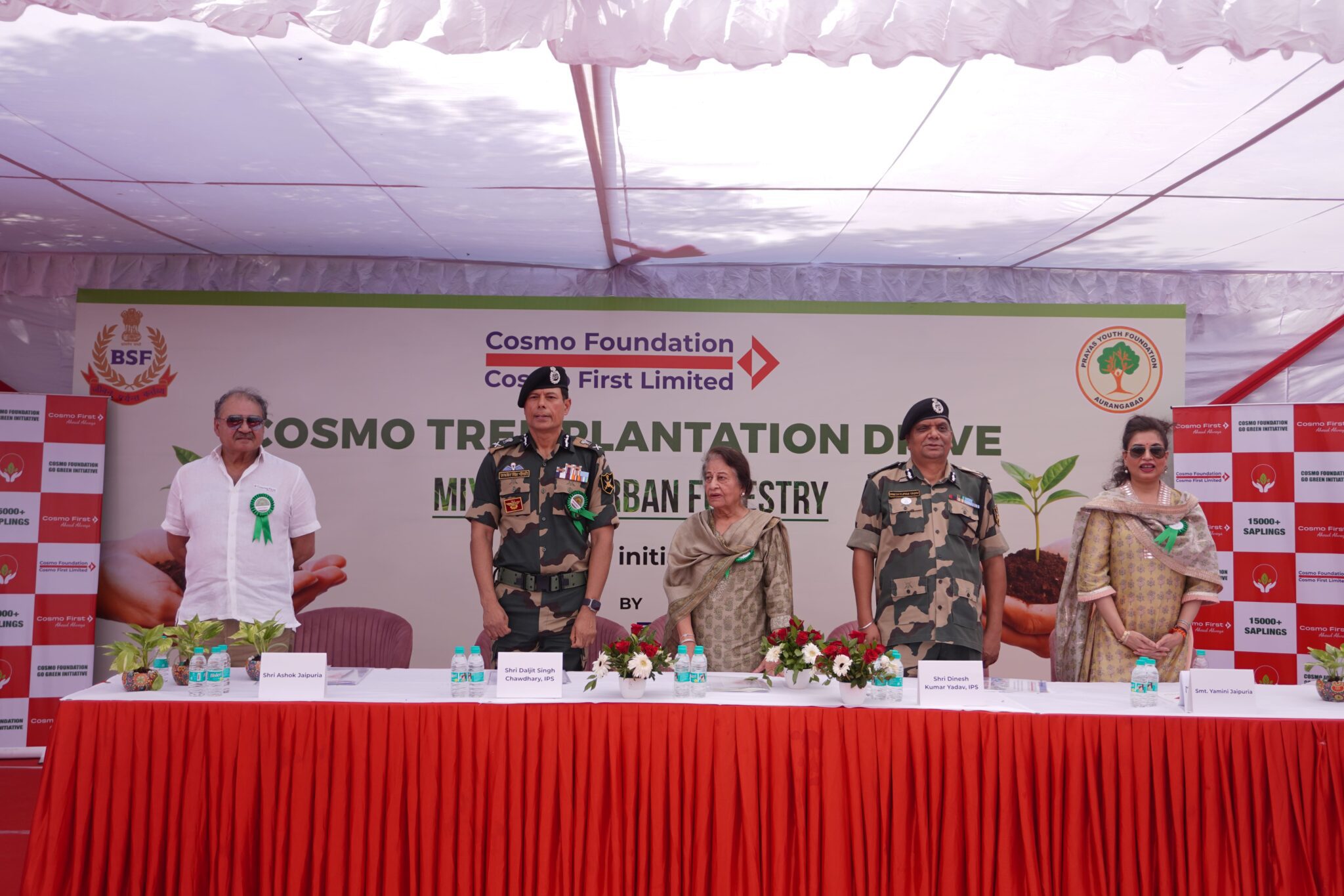 Picture Cosmo Foundation launches large scale Miyawaki Forest initiative with BSF dedicates plantation drive to Late Shri Ashwini Kumar former DG BSF scaled