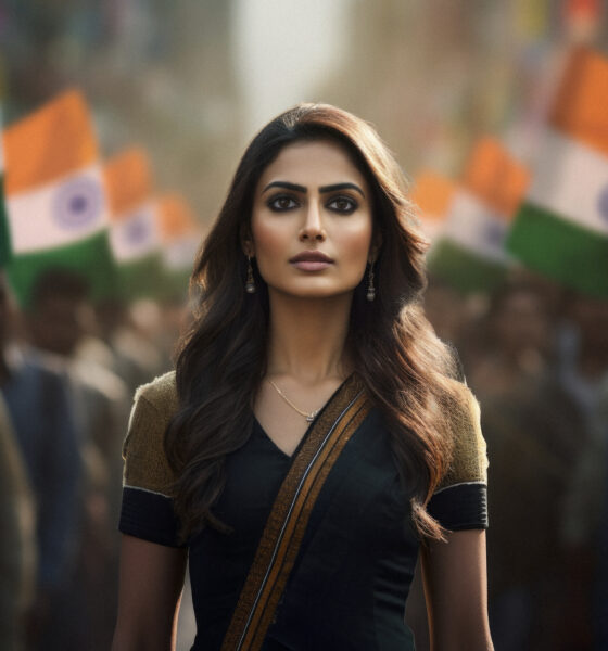 woman celebrating indian republic day